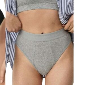 Everlane The Cotton High Waisted Boy Brief Underwear in Grey•Size S•NWT!